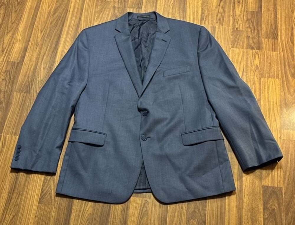 Calvin Klein Men's Slim Fit 100% Wool Navy Blue Suit Jacket
